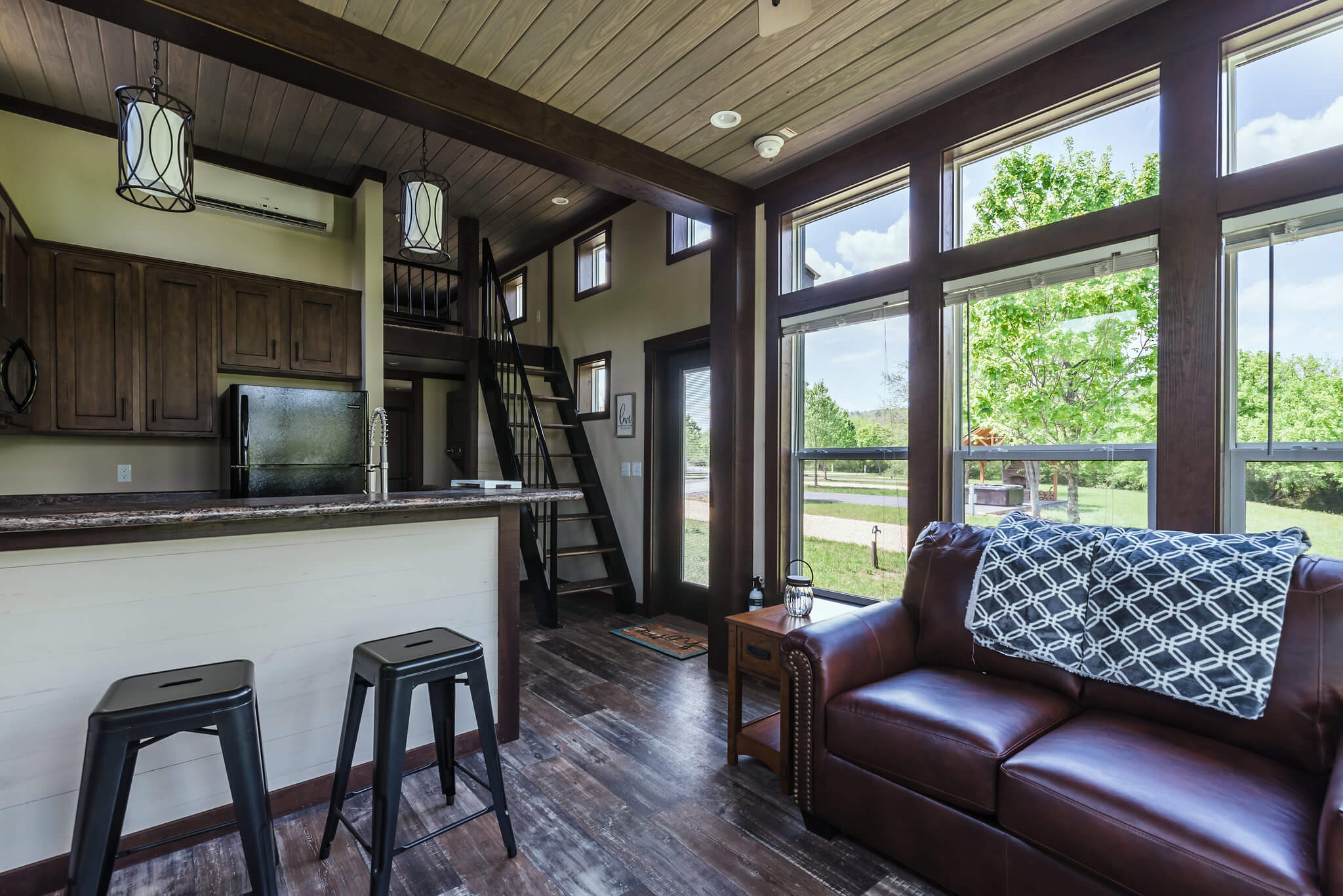 Common area of tiny home at Waterside at Blue Ridge