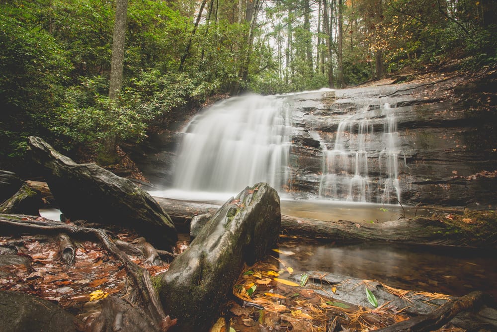 long creek falls along appalachian trail